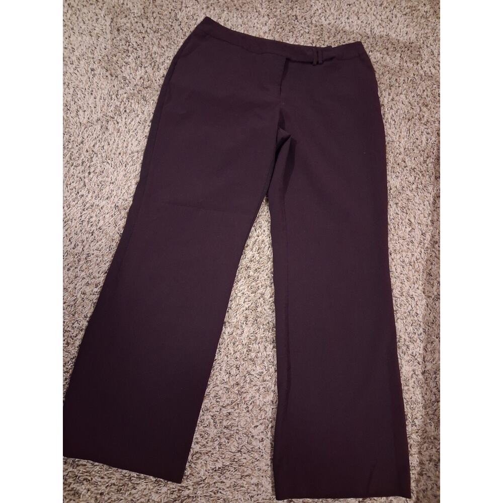 Worthington Dark Purple Dress Pants Women Stretch Polyester Rayon Spandex